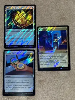 MTG - Sol Ring, Arcane Signet, Command Tower SURGE FOIL - NM - Commander Staples - Image 1