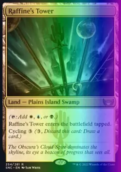 MTG Magic the Gathering Raffine's Tower (254/547) Streets of New Capenna NM FOIL - Image 1