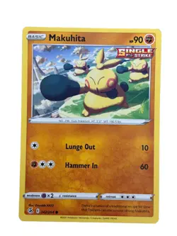 New: 2021 Pokemon TCG Makuhita 142 Swsh08: Fusion Strike Regular Common - Image 1