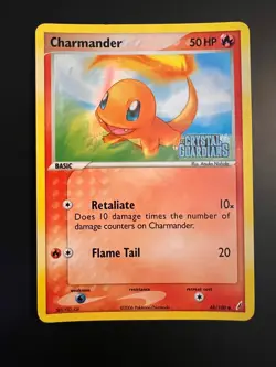 CHARMANDER 48/100 COMMON CRYSTAL GUARDIANS POKEMON REVERSE HOLO LP - Image 1