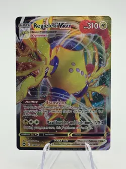 Pokemon TCG Regieleki VMAX 058/195 SWSH Silver Tempest Ultra Rare NM Condition - Image 1