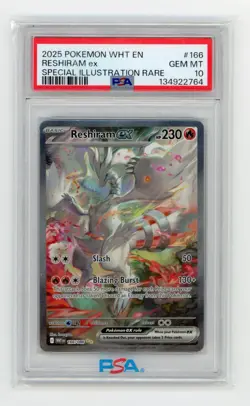 Reshiram ex Special Illustration Rare Pokemon White Flare WHT PSA 10 GEM MT - Image 1