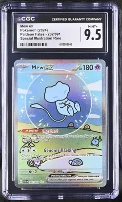 Mew EX 232/091 Special Illustration Rare Paldean Fates Pokemon CGC 9.5 Mint+ - Image 1