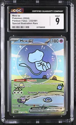 Mew EX 232/091 Special Illustration Rare Paldean Fates Pokemon CGC 9 Mint *009 - Image 1