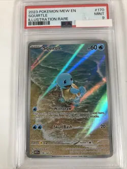 Pokemon Squirtle 170/165 Sv: Scarlet & Violet 151 Illustration Rare Holo PSA 9 - Image 1