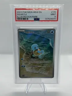 Pokemon Squirtle 170/165 Sv: Scarlet & Violet 151 Illustration Rare Holo PSA 9 - Image 1