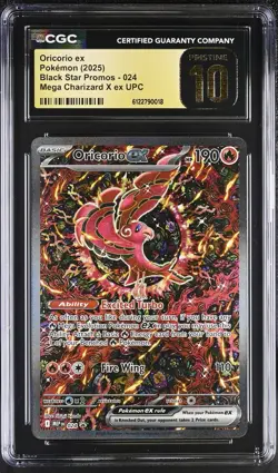 💎 Pokemon 2025 Oricorio ex Black Star Promos 024 Mega Charizard X ex UPC CGC 10 - Image 1