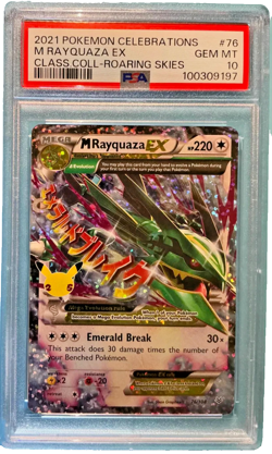 PSA 10 M Rayquaza EX Celebrations Classic 76/108 Holo Base Set Pokemon Card 2021 - Image 1