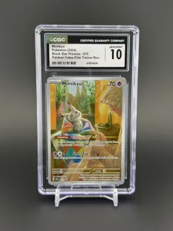 CGC 10 GEM MINT Mimikyu 075 Scarlet & Violet Black Star Promo Pokemon TCG Card - Image 1