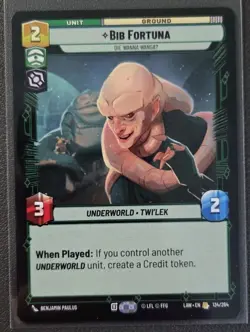 Star Wars Unlimited Bib Fortuna - LAW 134/264 RARE Card - Lawless Time - Image 1