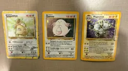 Heavy Play-Dmg Vintage Holo Pokemon Lot 3 Cards Magneton Kangaskhan Chansey 2 - Image 1
