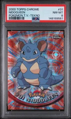 PSA 8 Nidoqueen TEKNO 2000 Topps Chrome Pokemon Card #31 NM-MT POP 7! - Image 1