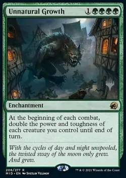 MTG Unnatural Growth (206p/168) Innistrad Midnight Hunt Promos NM - Image 1