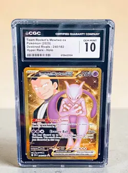 Pokemon Team Rockets Mewtwo ex240/182 CGC 10 Destined Rivals /Read Description - Image 1
