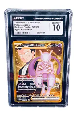 Pokemon Team Rockets Mewtwo ex240/182 CGC 10 Destined Rivals /Read Description - Image 2