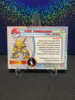 1999 Topps Pokemon TCG Alakazam #65 TV Animation Edition Series 1 - Image 2
