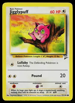 Pokemon Card Base Set 2 Jigglypuff 77/130 Common - Image 1