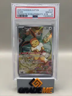 PSA 10 GEM Mint -Eevee #173 Pokemon Center Prismatic Evolutions ETB Promo , Grad - Image 1