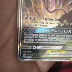 Pokemon TCG Espeon & Deoxys GX Tag Team SM240 Black Star Promo Full Art Holo lp - Image 4