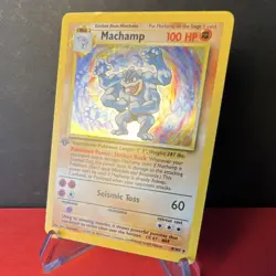 Pokemon Machamp 8/102 1st Edition Holo Rare - WOTC - MP (See Pics/Description) - Image 2
