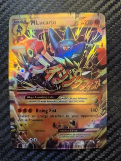 M Mega Lucario EX 113/111 Furious Fists Gold Ultra Secret Rare Holo Pokemon [HM] - Image 1