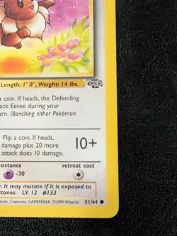 Eevee First Edition NM Pokemon 51/64 Jungle Regular - Image 4