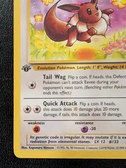 Eevee First Edition NM Pokemon 51/64 Jungle Regular - Image 5