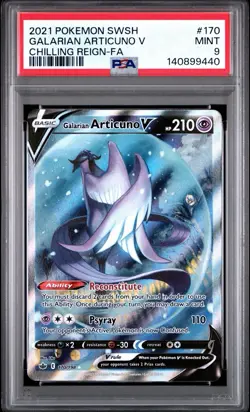 2021 POKEMON SWORD & SHIELD CHILLING REIGN FULL ART/GALARIAN ARTICUNO V PSA 9 - Image 1