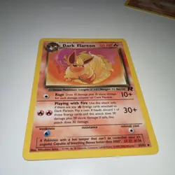 Pokemon Dark Flareon Team Rocket Uncommon 1st Edition 35/82 2000 50 HP English - Image 1