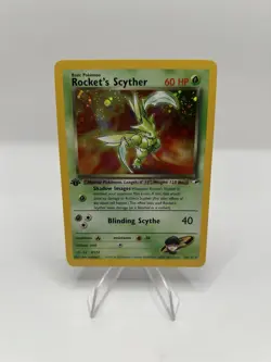 Pokemon TCG Rocket's Scyther Gym Heroes 1st Edition Holo Rare 13/132 SWIRL - NM - Image 1