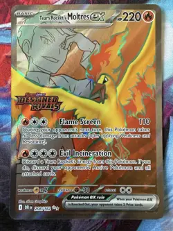 Team Rocket’s Moltres EX 208/182 STAMPED Ultra Rare Pokemon TCG Sv Destined NM - Image 1