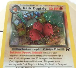 Dark Dugtrio 6/82 Rare Holo Team Rocket Set Pokemon Creases see Pics HP-DMG - Image 2