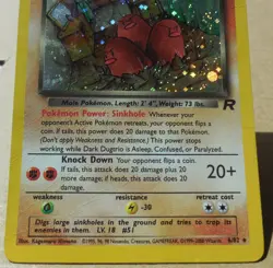 Dark Dugtrio 6/82 Rare Holo Team Rocket Set Pokemon Creases see Pics HP-DMG - Image 3
