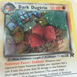 Dark Dugtrio 6/82 Rare Holo Team Rocket Set Pokemon Creases see Pics HP-DMG - Image 4