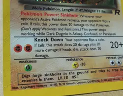 Dark Dugtrio 6/82 Rare Holo Team Rocket Set Pokemon Creases see Pics HP-DMG - Image 5
