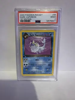 2000 Pokemon Team Rocket Dark Vaporeon 1st Ed #45 PSA 2 WOTC Rare POP 1 Non holo - Image 1