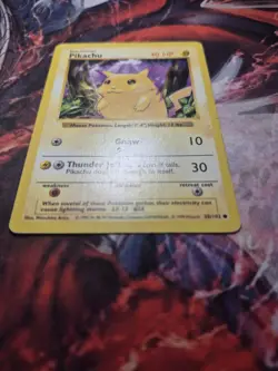 Pokemon Pikachu 58/102 Base Set Shadowless Yellow Cheeks MP WOTC English 1999 - Image 3