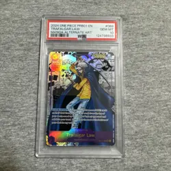 2024 ONE PIECE PRB01-PREMIUM BOOSTER MANGA ALT ART TRAFALGAR LAW PSA 10 - Image 1