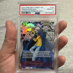 2024 ONE PIECE PRB01-PREMIUM BOOSTER MANGA ALT ART TRAFALGAR LAW PSA 10 - Image 2