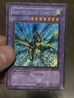 Yugioh Gaia the Dragon Champion LOB-102 Secret Rare Unlim HP Holo Bleed - Image 2