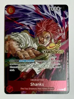 2025 One Piece Shanks CS Championships Gold Foil Stamp Card Event English P-083 - Image 1