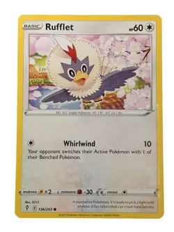 New: 2021 Pokemon TCG Rufflet 136 Swsh07: Evolving Skies Regular Common - Image 1