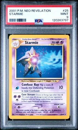 Pokemon NON-HOLO 2001 STARMIE Neo Revelation PSA 9 MINT - Image 1