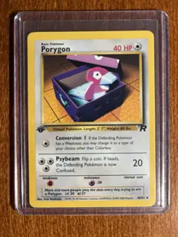 [NM] 2000 Pokemon Team Rocket Porygon 1st Edition #48/82 Uncommon - Image 1