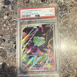 Pokemon 2025 Me01 Mega Evolution Bulbasaur Illustration Rare Holo PSA 9 133/132 - Image 1