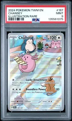 2023 Pokemon Twilight Masquerade CHANSEY Illustration Rare 187/167 PSA 9 187 - Image 1