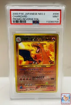 PSA 9 Charizard Promo 2000 Neo Premium File 2 Japan Exclusive No. 006 Two Swirl - Image 1