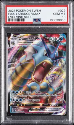 2021 POKEMON SWORD & SHIELD EVOLVING SKIES #029 FULL ART/GYARADOS VMAX PSA 10 - Image 1