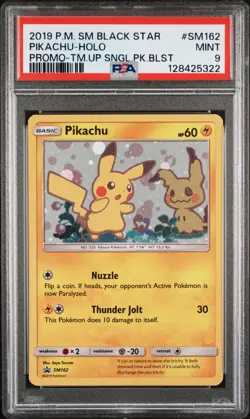 2019 POKEMON SM BLACK STAR PROMO TEAM UP SINGLE PACK BLISTERS PIKACHU-HOLO PSA 9 - Image 1