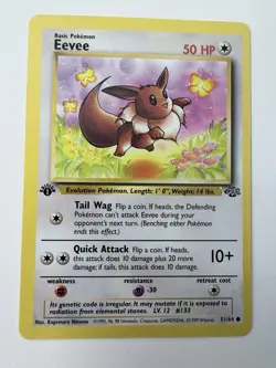 [NM] 1999 Pokemon Jungle Eevee 1st Edition #51/64 Common - Image 1